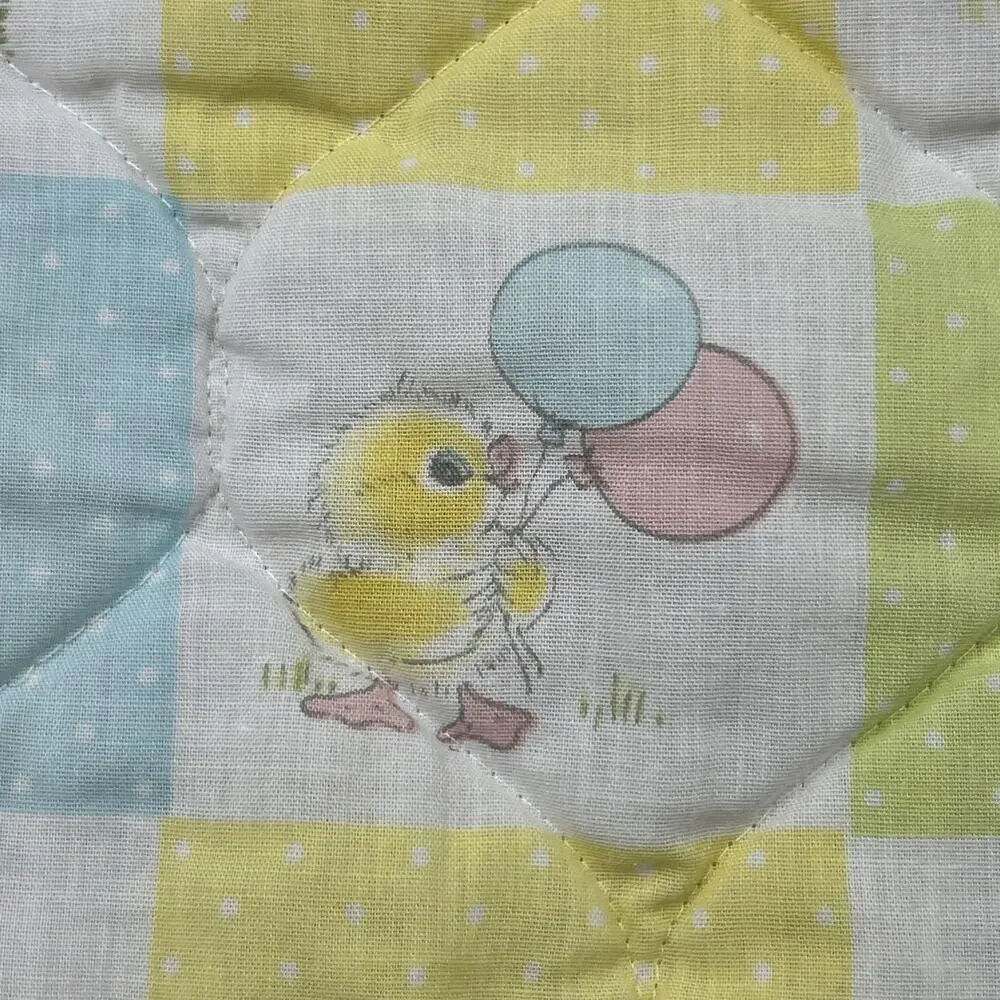 Vintage Baby Blanket Pastel Colorblock Chicks Ducks Nursery Photo Prop READ